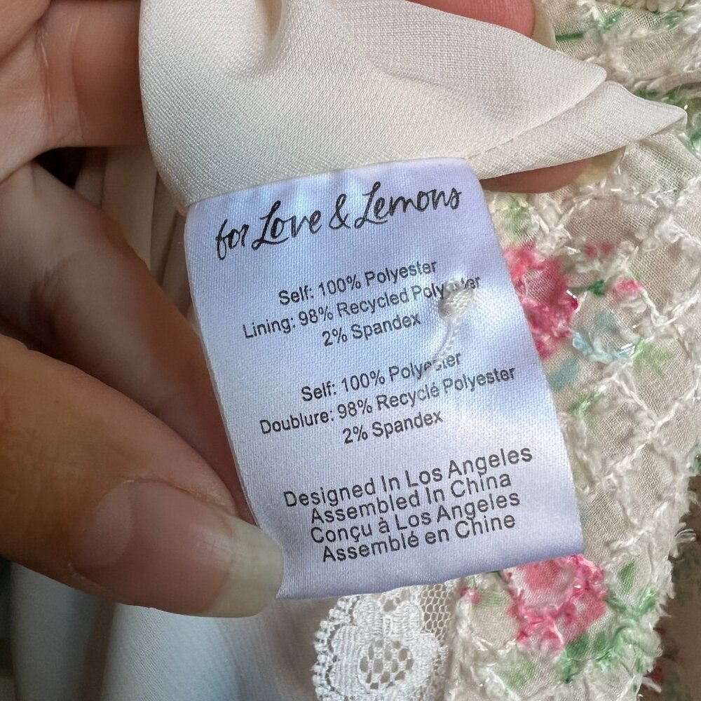 For Love & Lemons Maxine Floral Mini Dress Size XXS - Picture 6 of 7